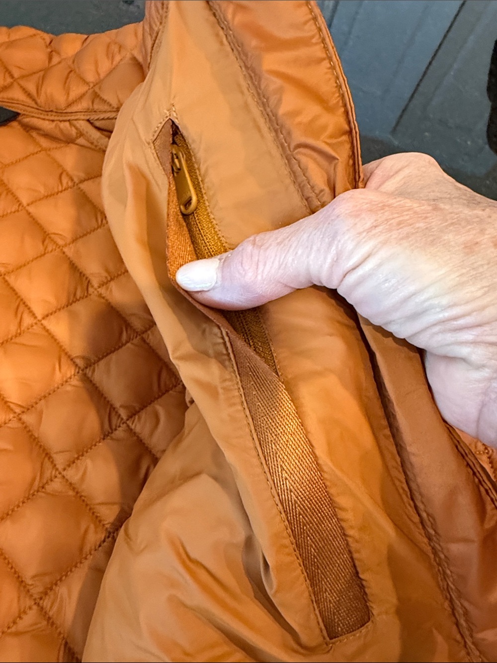 Athleta Whisper Featherless Jacket Quilted Puffer Full Zip In Rust Size Medium - Picture 10 of 14